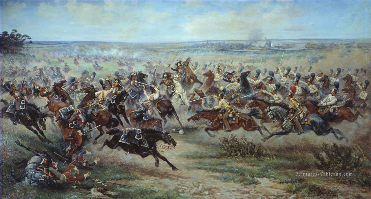 Une accusation de la garde russe Leib le 2 juin 1807 Viktor Mazurovsky guerre militaire Peintures à l'huile